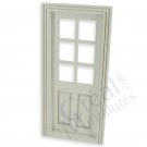 Dörr med fönster 18,3x8,8 cm, vitmålad