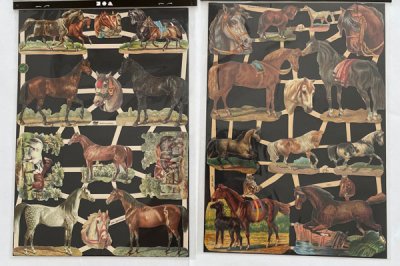 Bokmärken hästar, 2 ark (ej miniatyr)