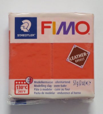 FIMO® Leather-effect, orangeröd, 57g